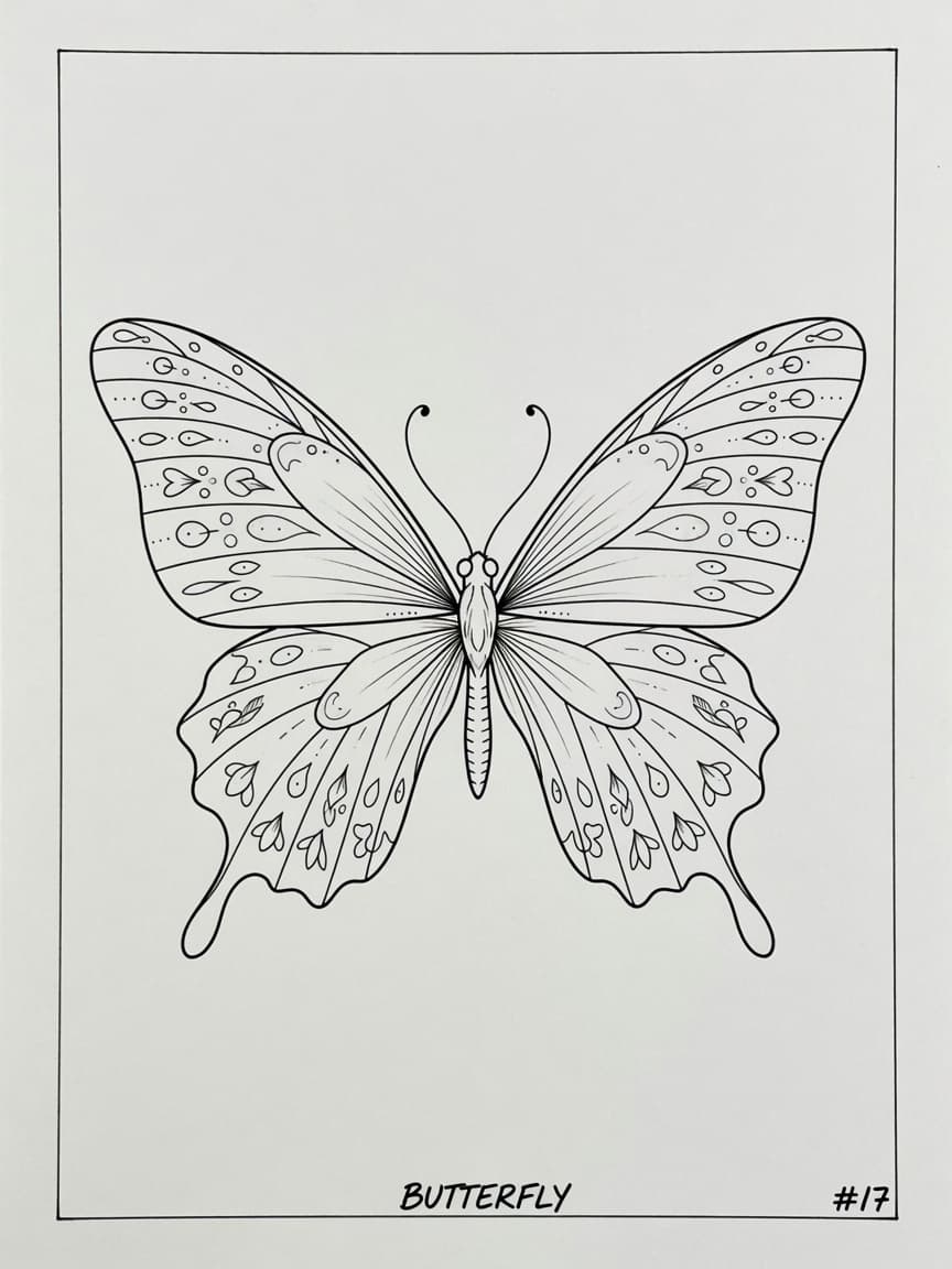 Butterfly — Fine Line Tattoo Design #1 — Fine Line butterfly tattoo design