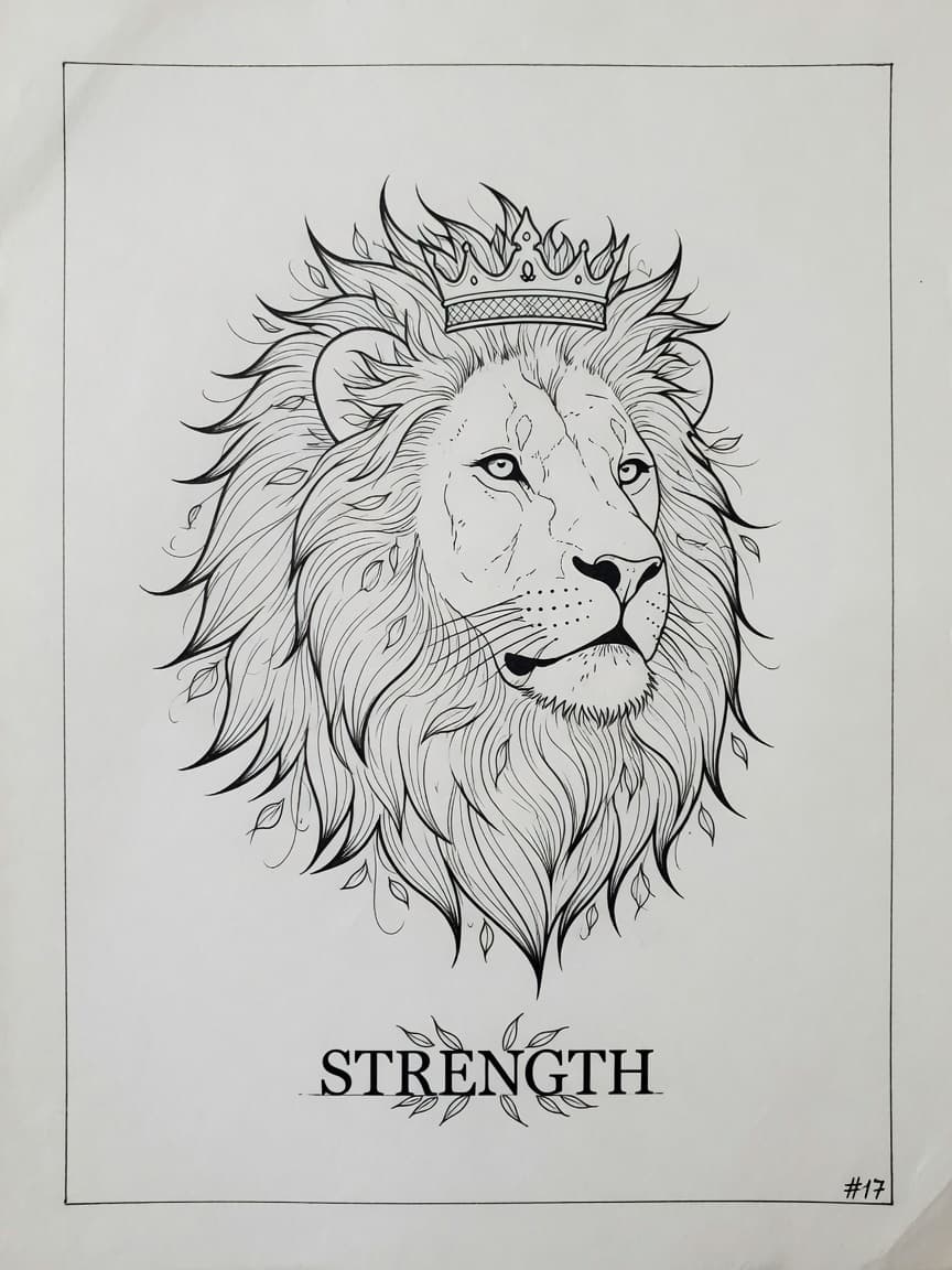 Lion — Fine Line Tattoo Design #1 — Fine Line lion tattoo design