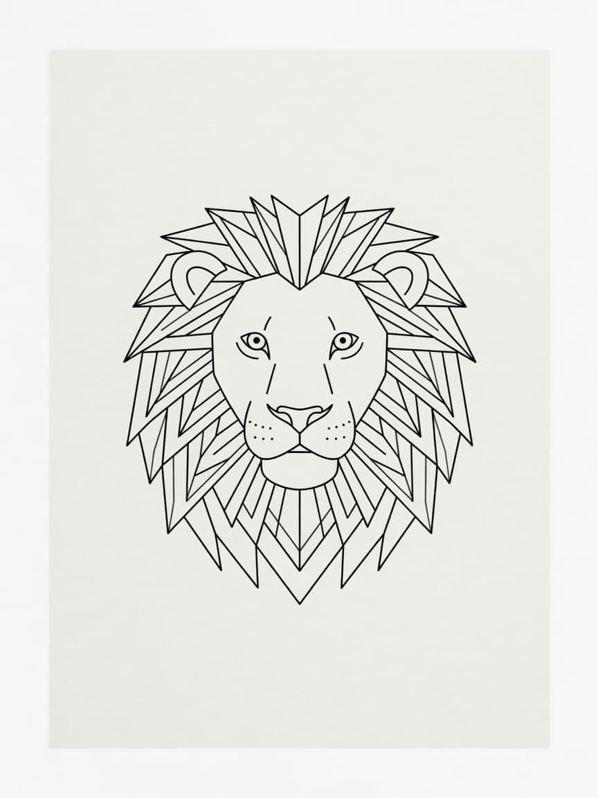 Lion — Fine Line Tattoo Design #4 — Fine Line lion tattoo design