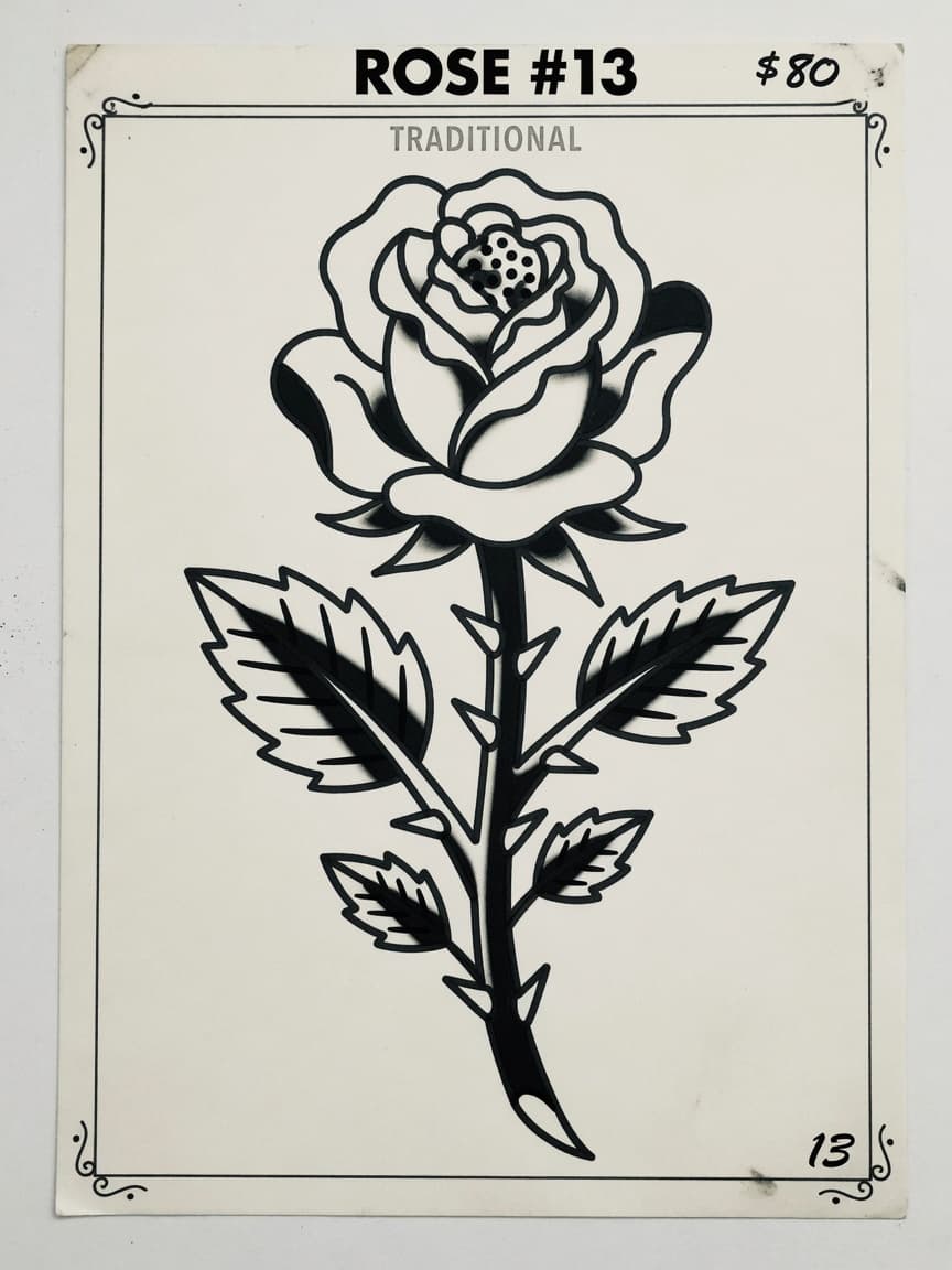 Rose — American Traditional Tattoo Design #1 — American Traditional rose tattoo design