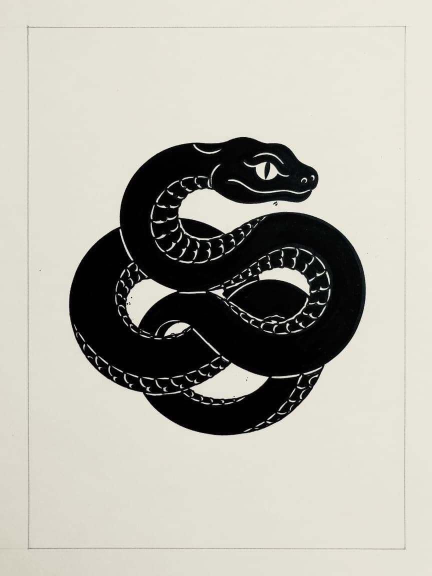 Snake — Blackwork Tattoo Design #1 — Blackwork tattoo design for the Forearm