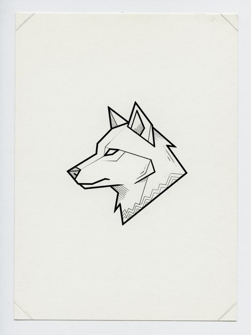 Wolf — Fine Line Tattoo Design #4 — Fine Line wolf tattoo design