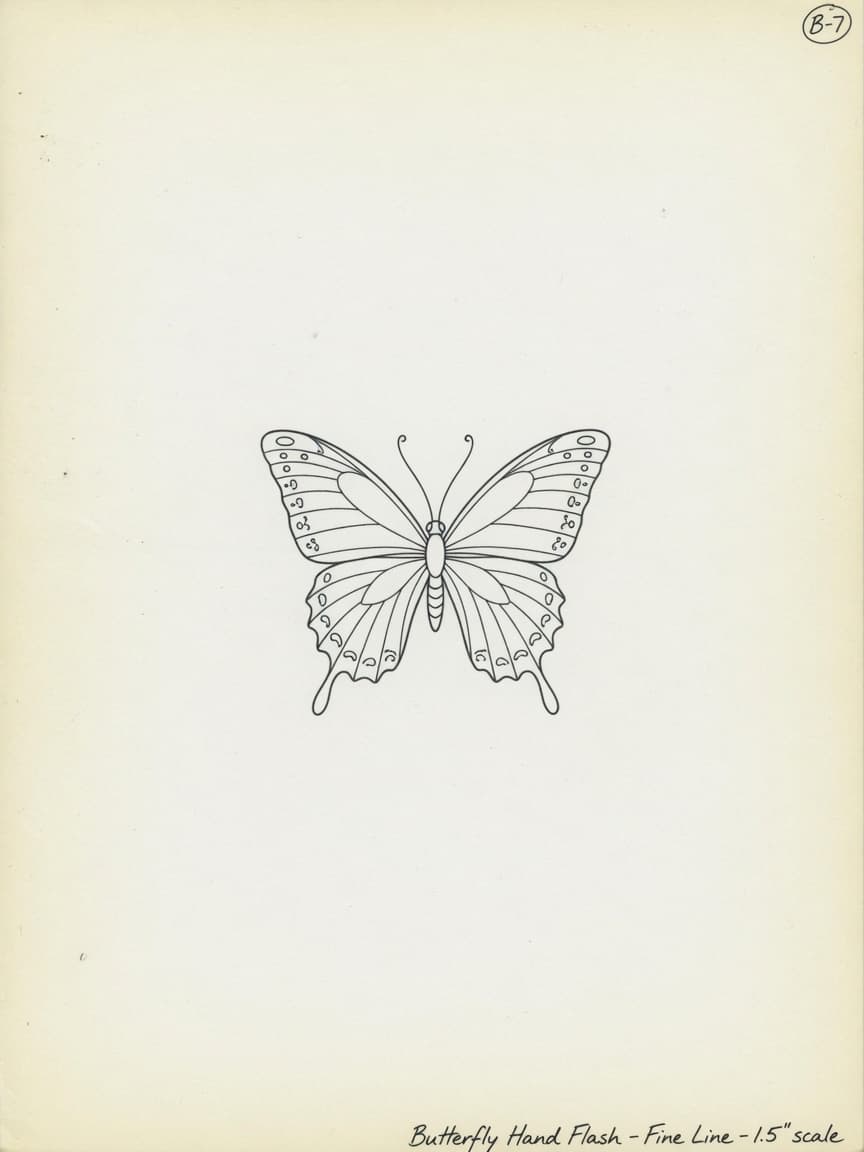 Butterfly — Fine Line Hand Tattoo — Fine Line butterfly tattoo design
