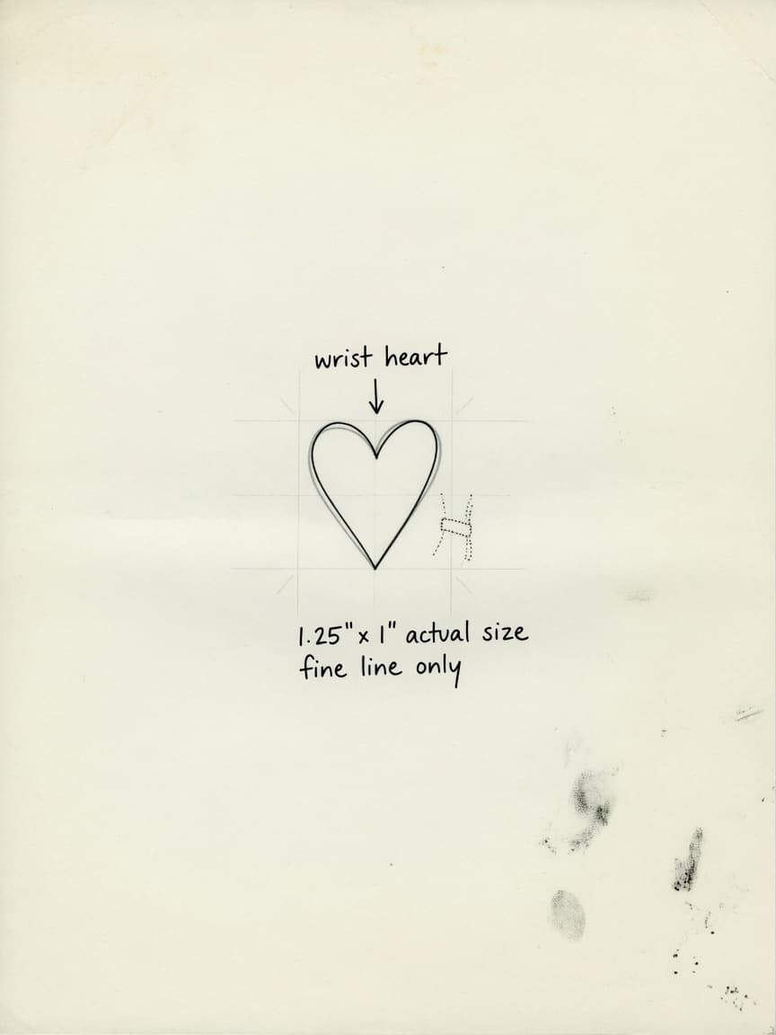 Heart — Fine Line Small Simple Tattoo — Fine Line heart tattoo design