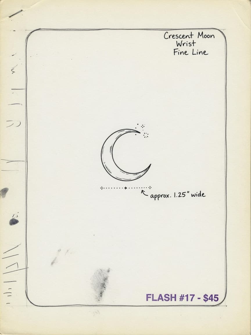 Moon — Fine Line Small Simple Tattoo — Fine Line moon tattoo design