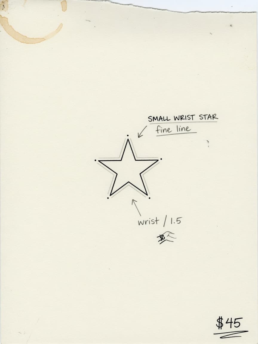 Star — Fine Line Small Simple Tattoo — Fine Line star tattoo design