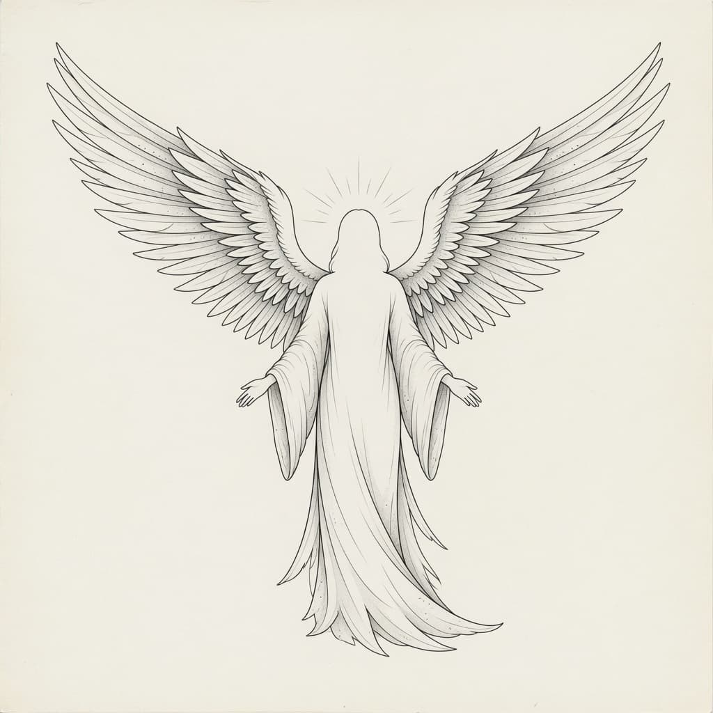 Angel — Fine Line Tattoo — Fine Line tattoo design for the Forearm