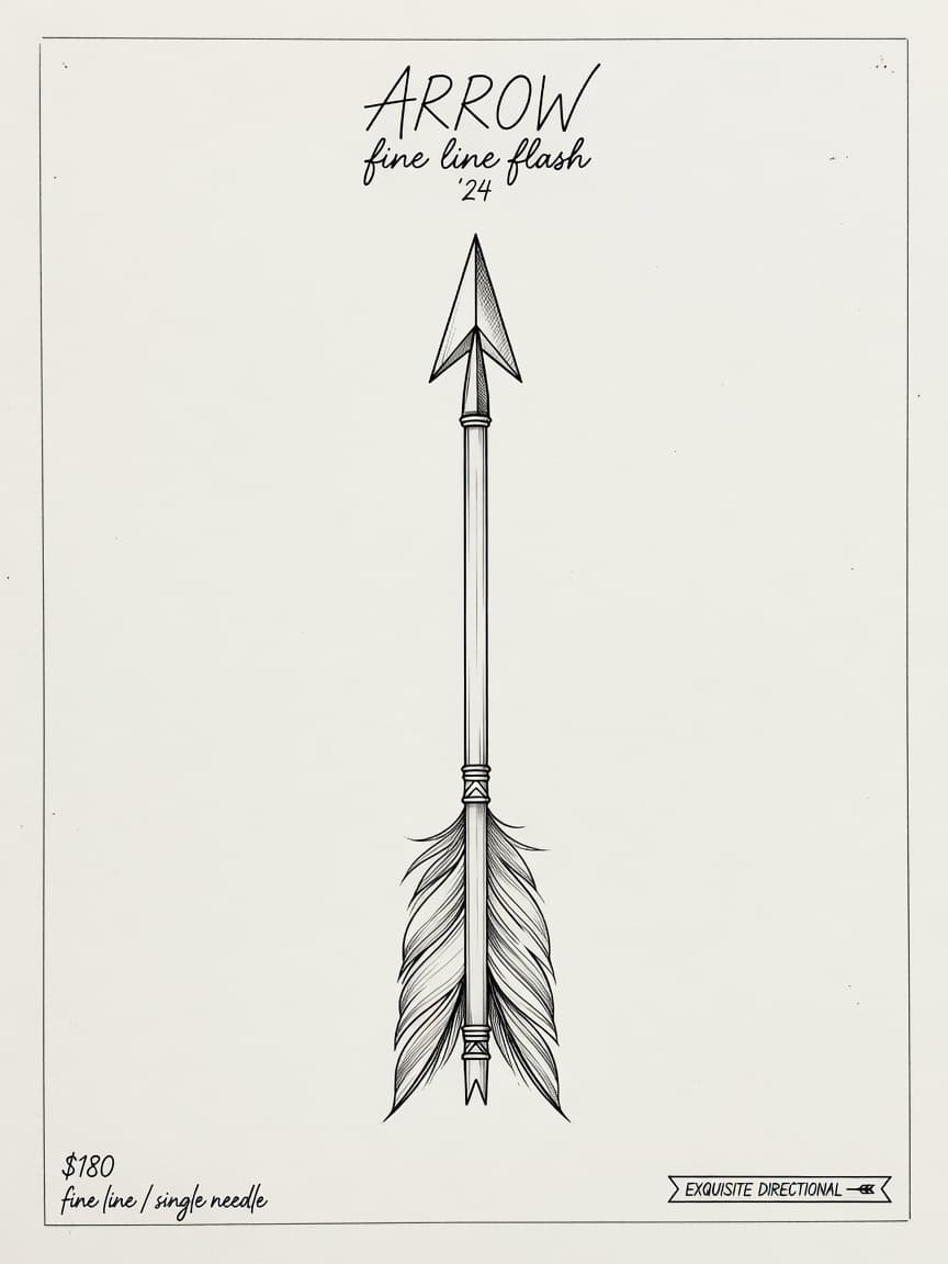 Arrow — Fine Line Tattoo — Fine Line arrow tattoo design