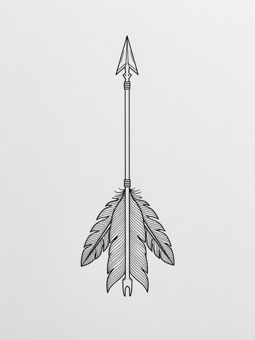 Arrow — Fine Line Tattoo Design #2 — Fine Line arrow tattoo design