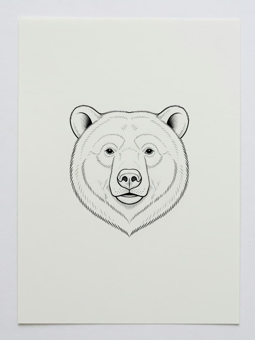 Bear — Fine Line Tattoo Design #1 — Fine Line tattoo design for the Forearm