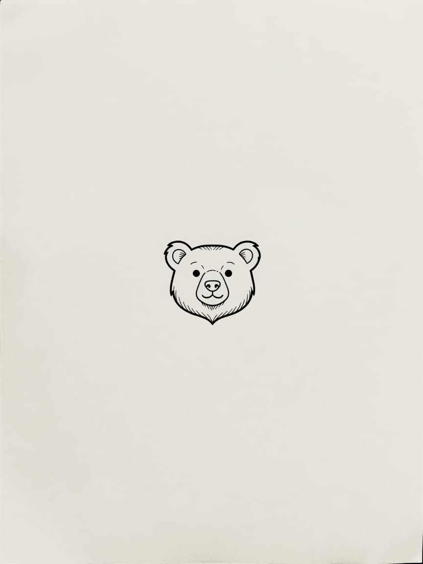 Bear — Fine Line Tattoo Design #3 — Fine Line bear tattoo design
