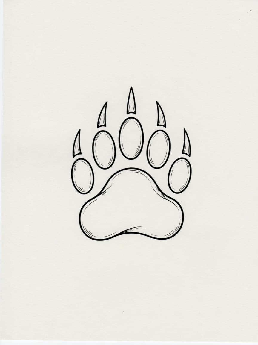Bear — Fine Line Tattoo Design #4 — Fine Line bear tattoo design