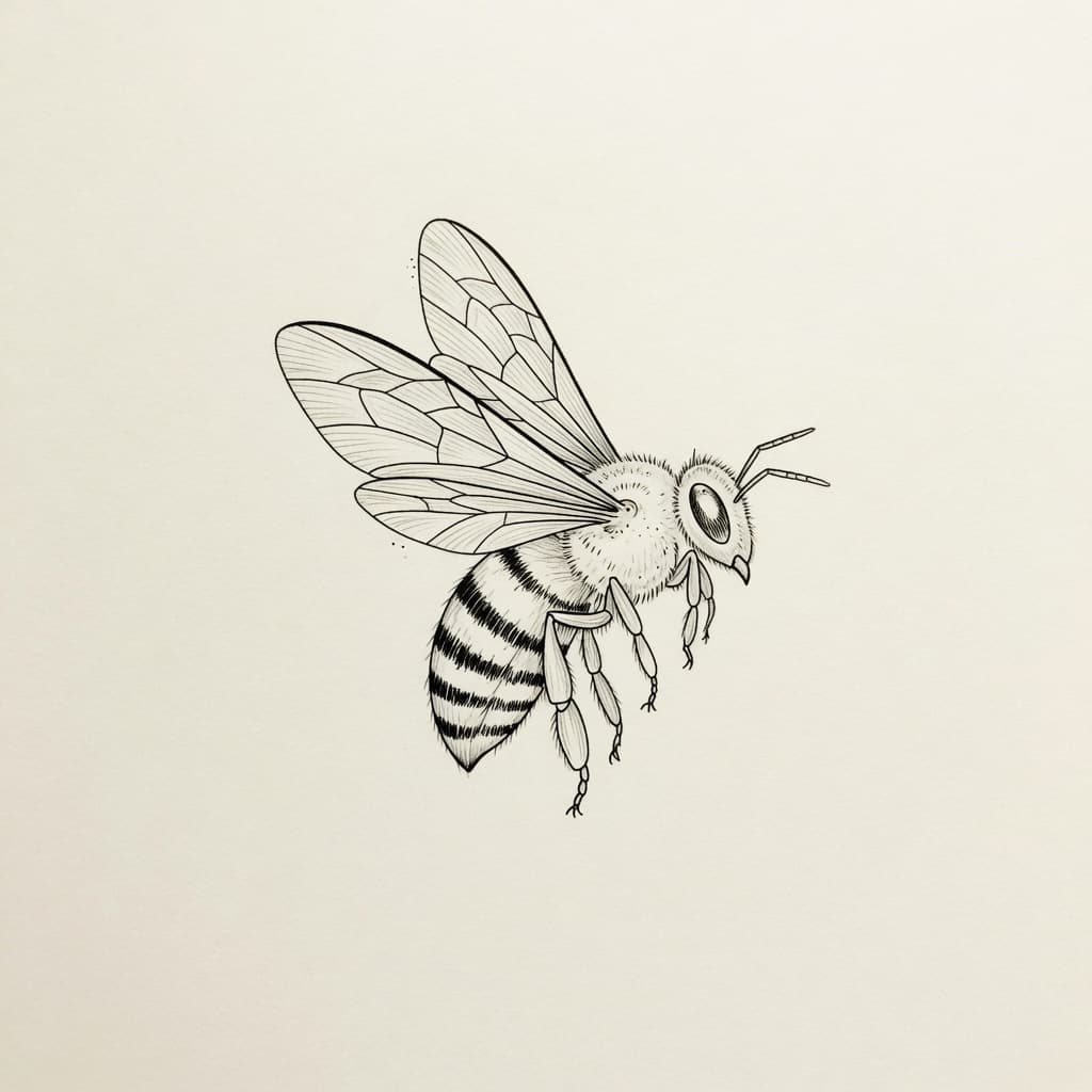 Bee — Fine Line Tattoo — Fine Line tattoo design for the Forearm