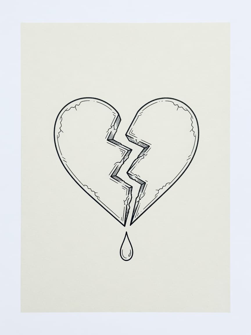 Broken Heart — Fine Line Tattoo (Wrist) — Fine Line broken-heart tattoo design