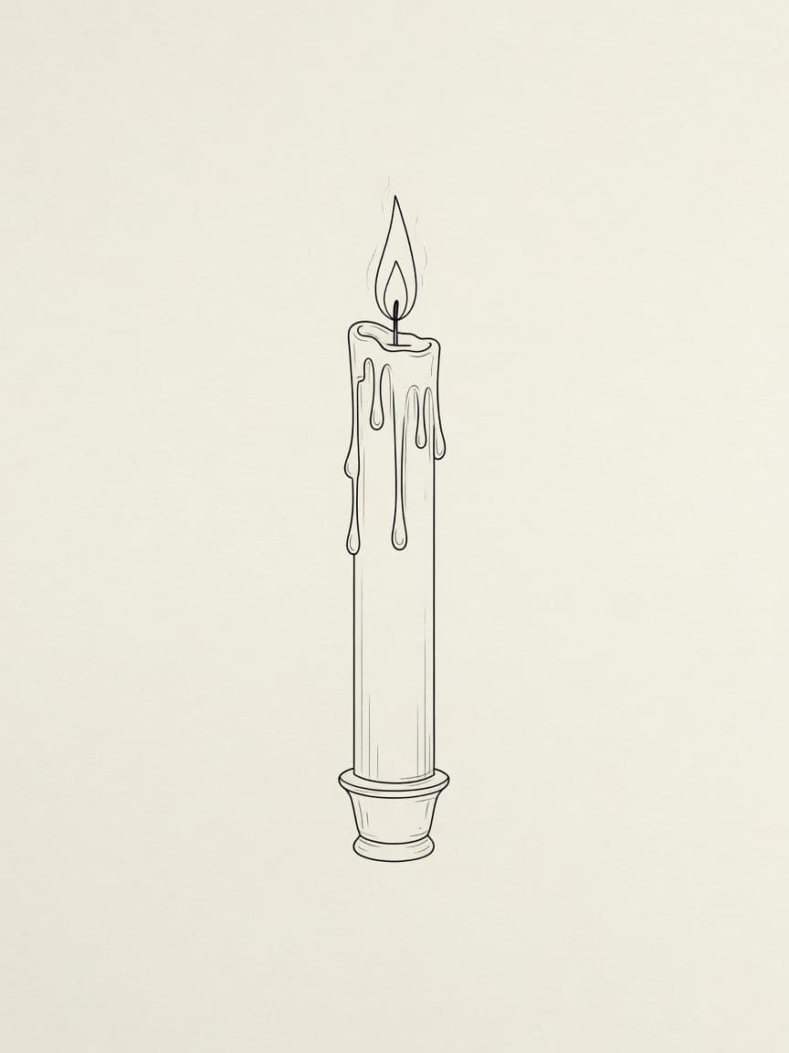 Fine Line Candle tattoo