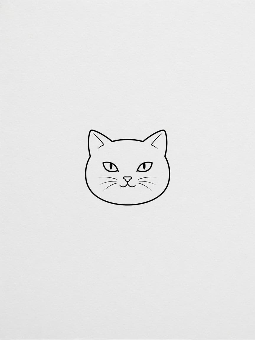 Cat — Fine Line Tattoo Design #3 — Fine Line cat tattoo design