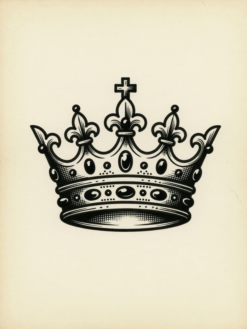 American Traditional Crown tattoo