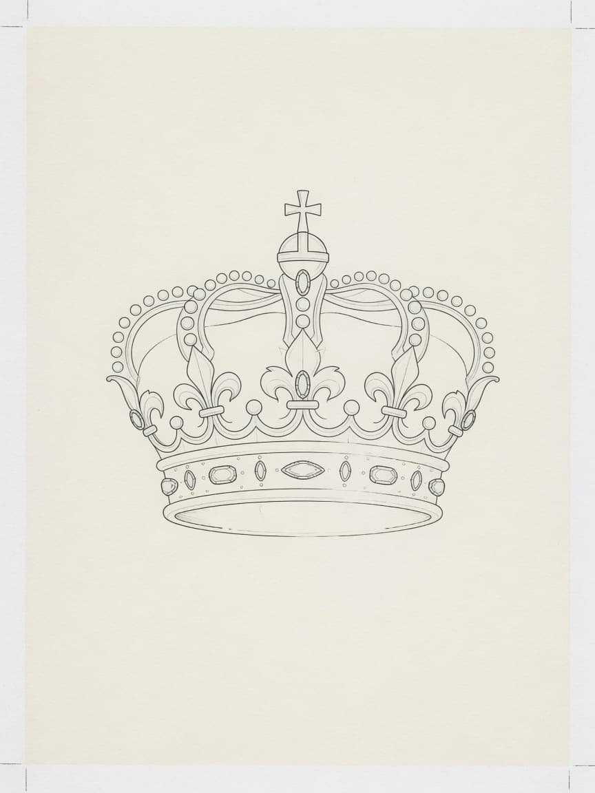 Fine Line Crown tattoo