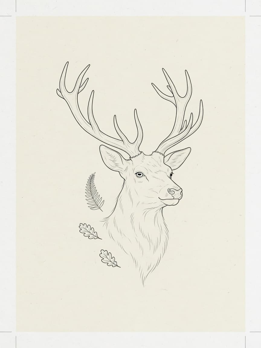 Fine Line Deer tattoo