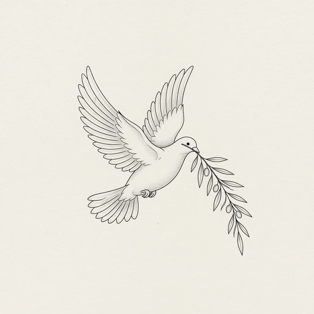 Dove — Fine Line Tattoo — Fine Line dove tattoo design