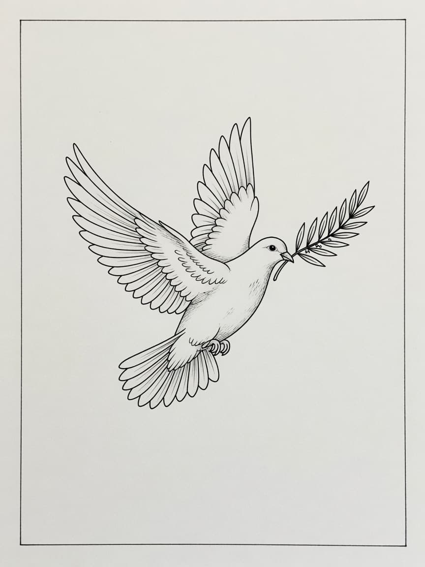 Dove — Fine Line Tattoo Design #2 — Fine Line tattoo design for the Forearm
