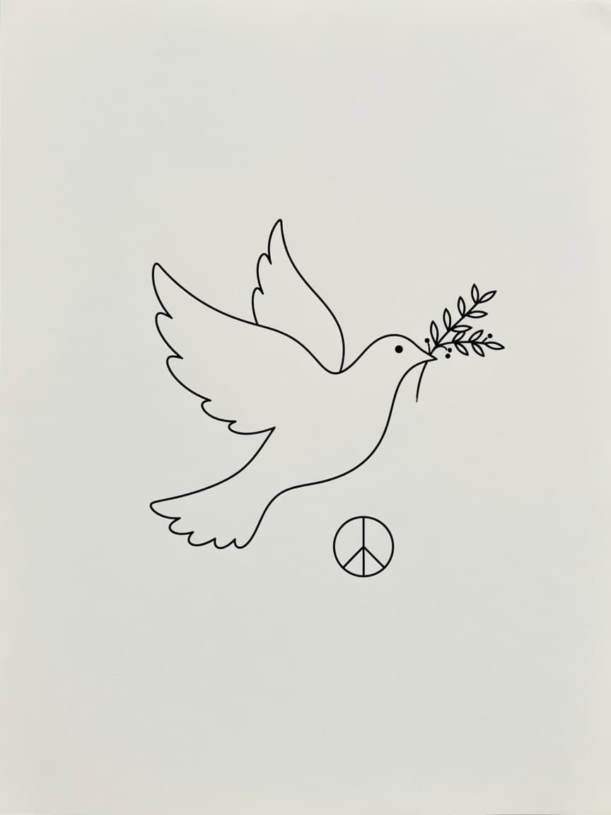 Dove — Fine Line Tattoo Design #4 — Fine Line dove tattoo design