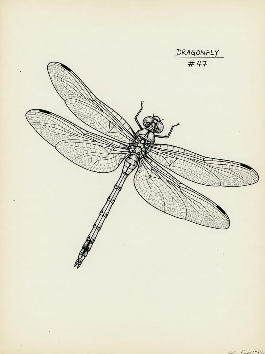 Dragonfly — Fine Line Tattoo — Fine Line dragonfly tattoo design