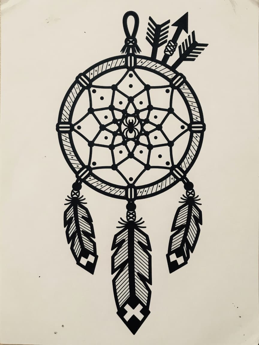 American Traditional Dreamcatcher tattoo