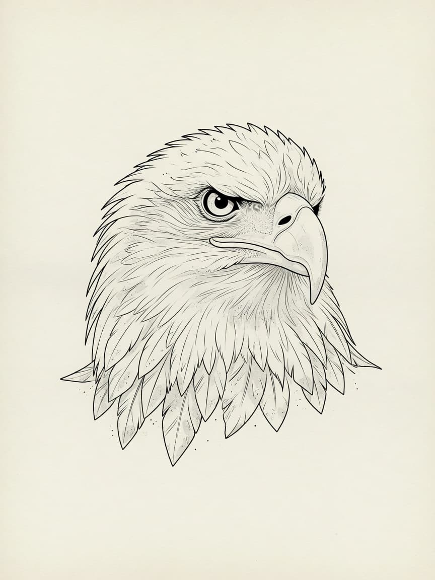 Eagle — Fine Line Tattoo Design #2 — Fine Line eagle tattoo design