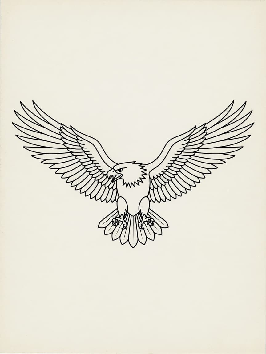 Eagle — Fine Line Tattoo Design #3 — Fine Line tattoo design for the Upper Arm