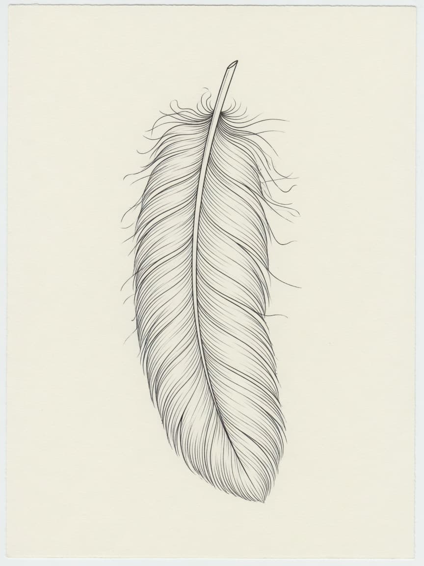 Feather — Fine Line Tattoo Design #2 — Fine Line tattoo design for the Forearm