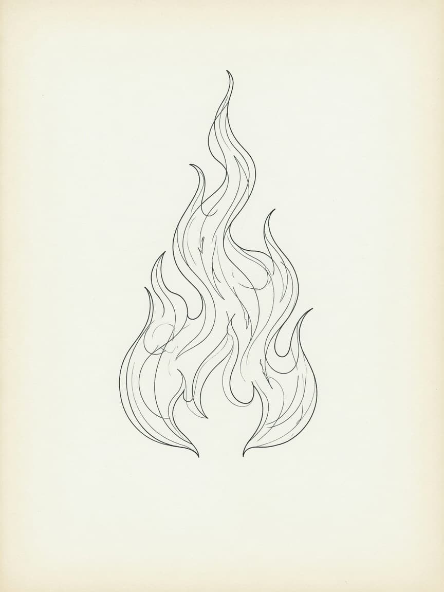 Fine Line Flame tattoo