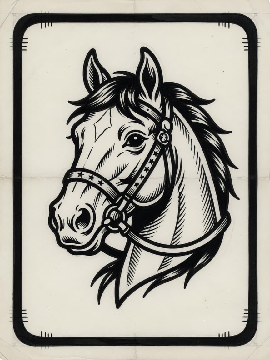 American Traditional Horse tattoo