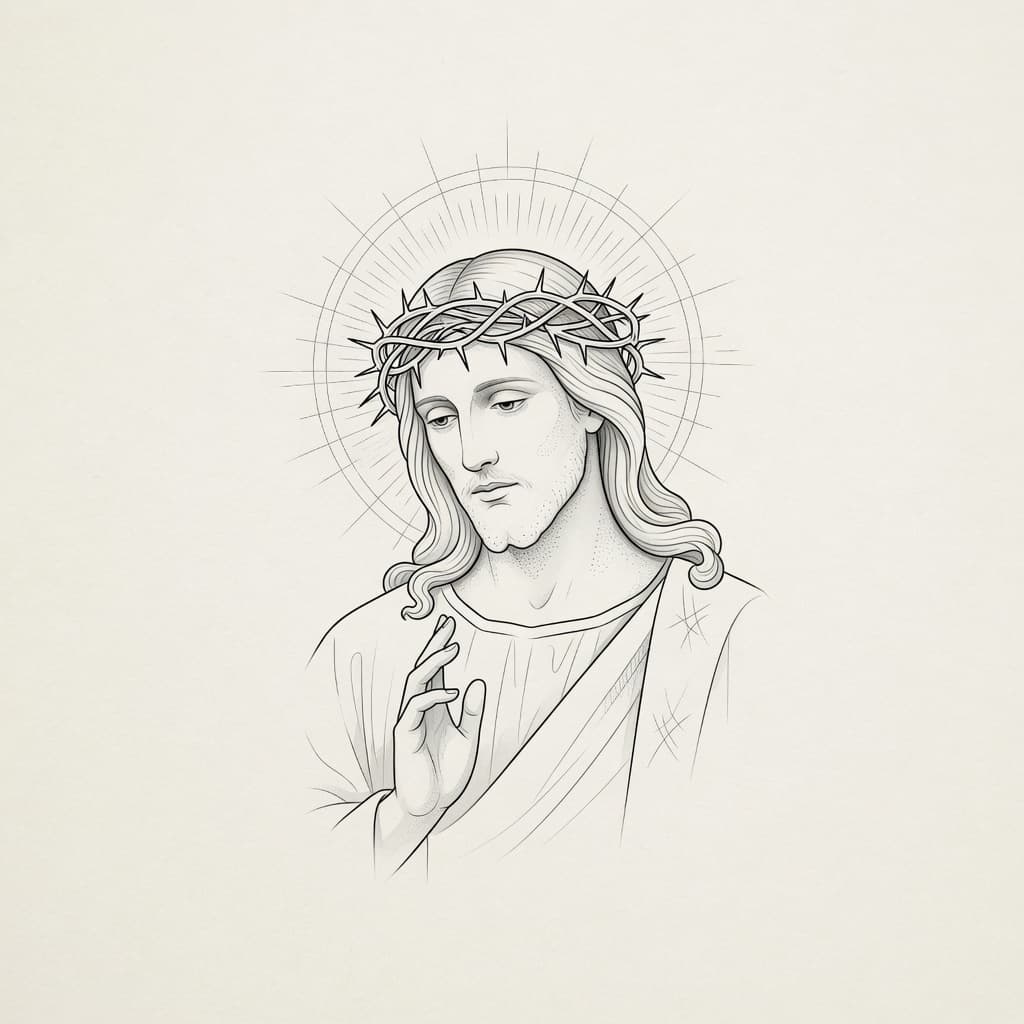 Jesus — Fine Line Tattoo — Fine Line tattoo design for the Forearm