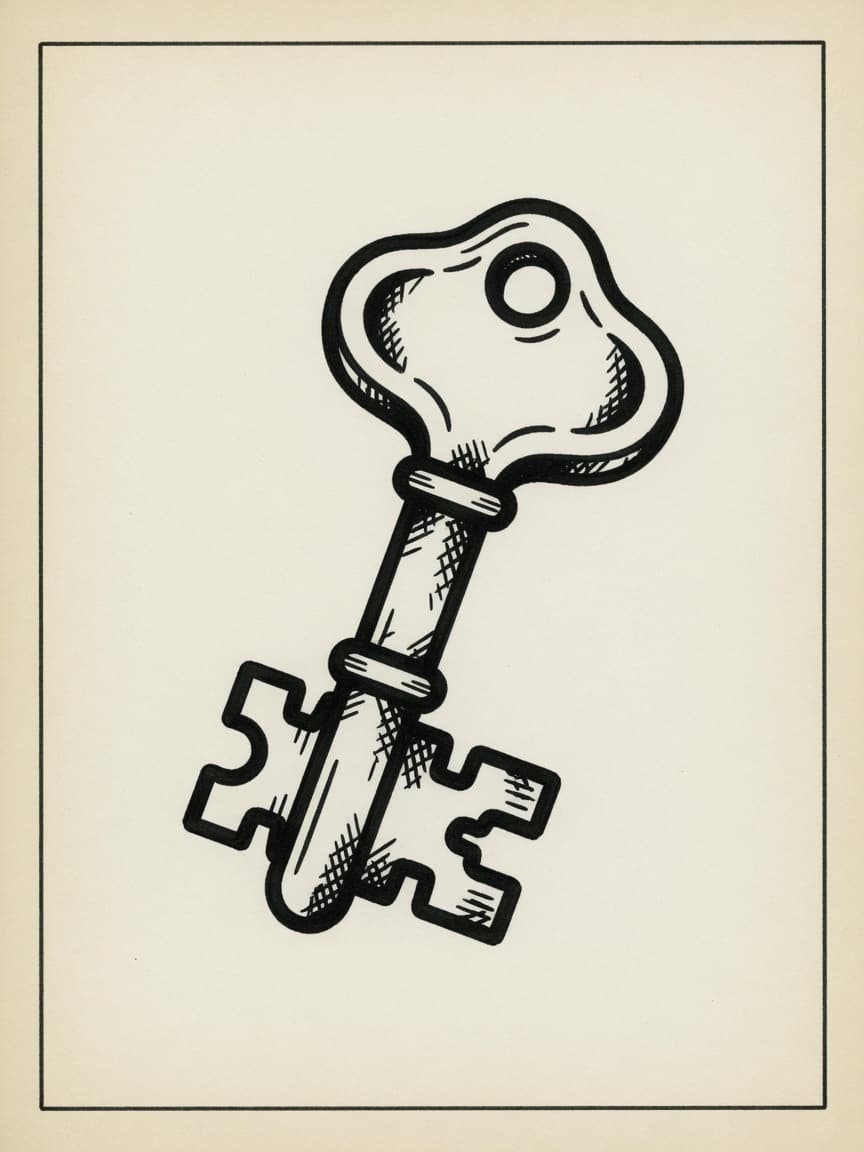 Key — American Traditional Tattoo Design — American Traditional key tattoo design