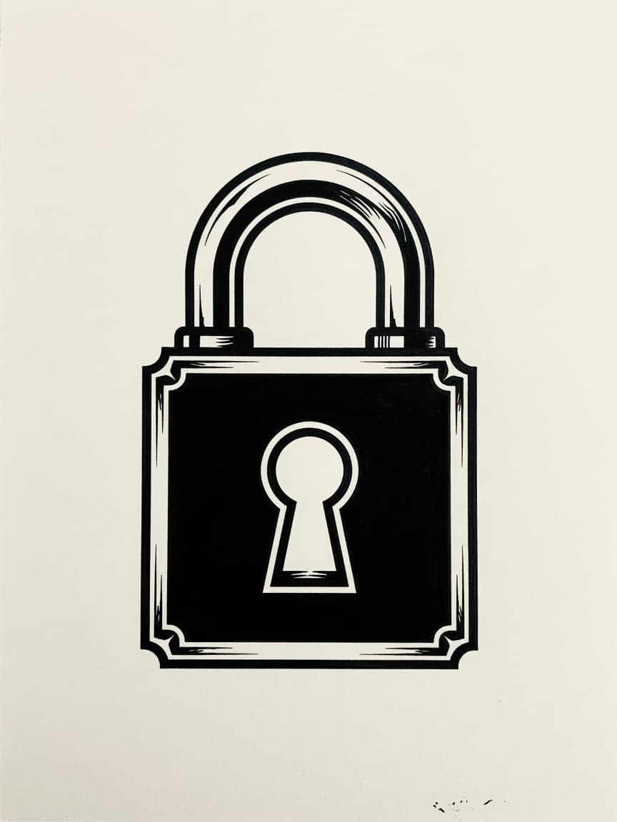 Lock — Blackwork Tattoo Design — Blackwork lock tattoo design