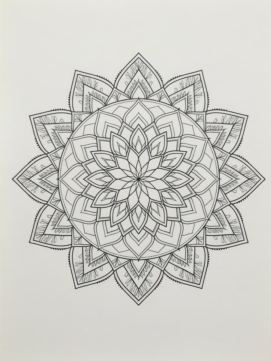 Mandala — Fine Line Tattoo Design #2 — Fine Line mandala tattoo design