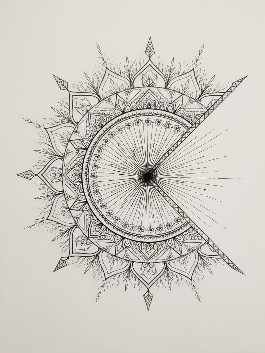 Mandala — Fine Line Tattoo Design #3 — Fine Line mandala tattoo design