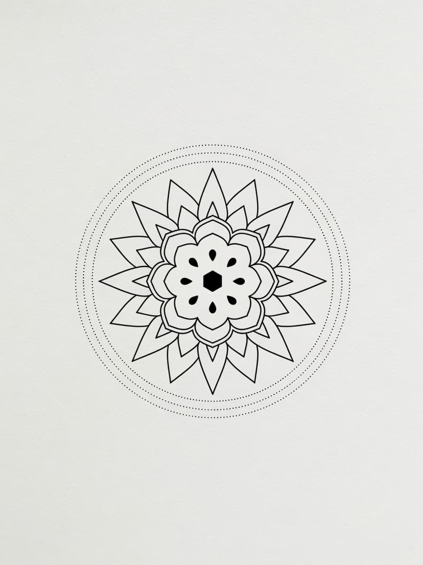 Mandala — Fine Line Tattoo Design #4 — Fine Line mandala tattoo design