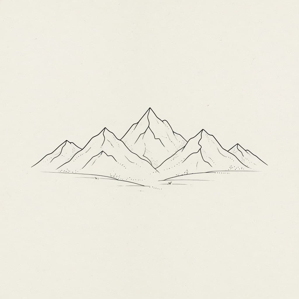Mountain — Fine Line Tattoo — Fine Line tattoo design for the Forearm