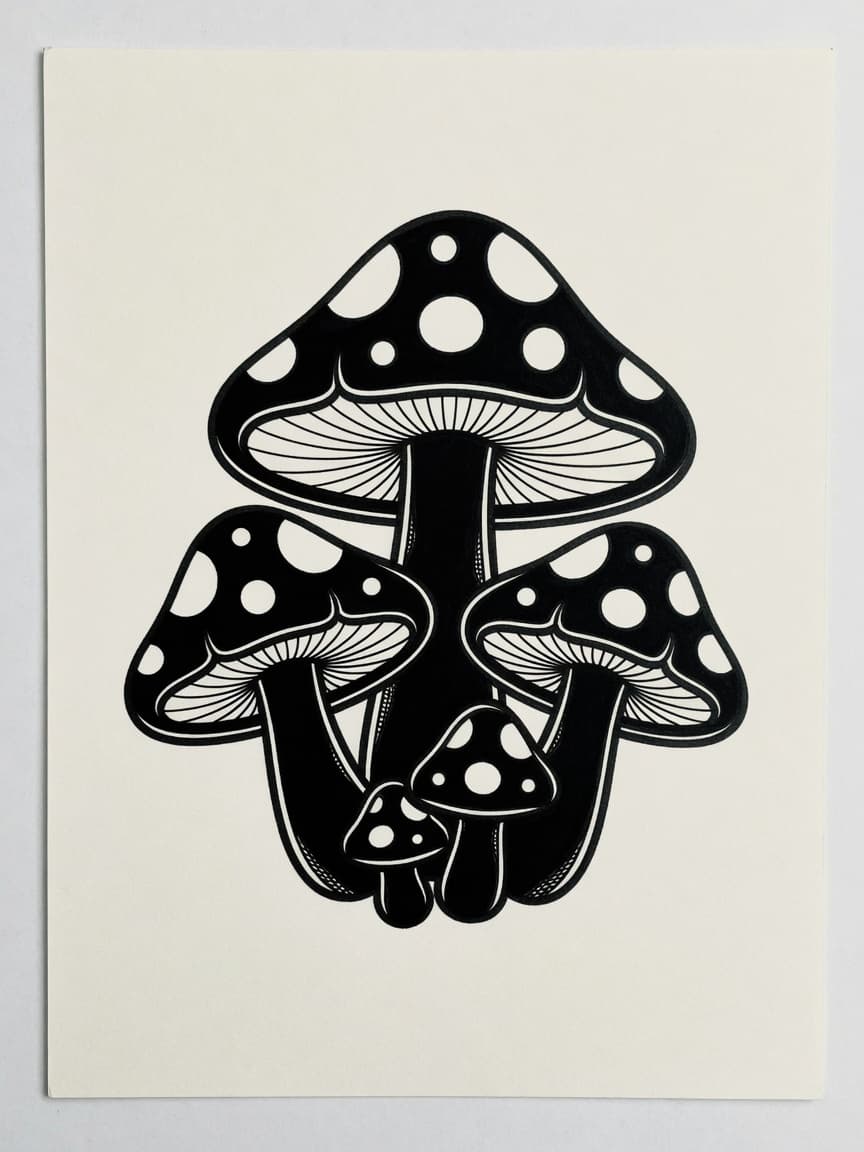 Mushroom — Blackwork Tattoo Design — Blackwork tattoo design for the Forearm