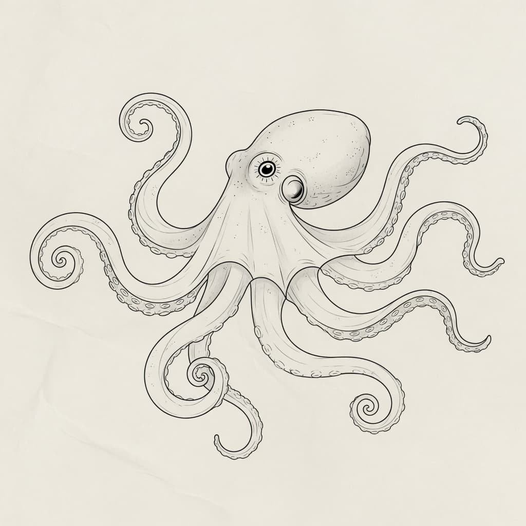 Octopus — Fine Line Tattoo — Fine Line octopus tattoo design