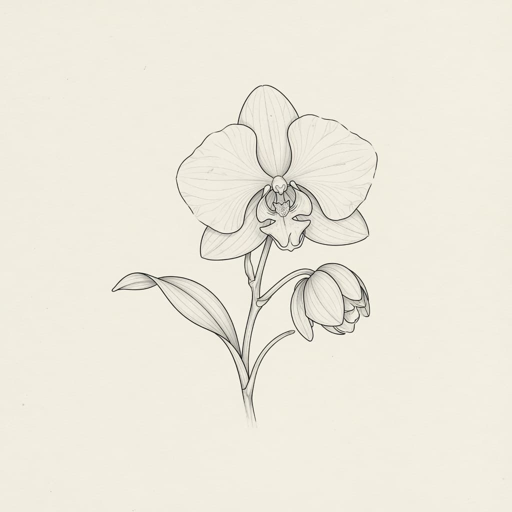 Orchid — Fine Line Tattoo — Fine Line tattoo design for the Forearm