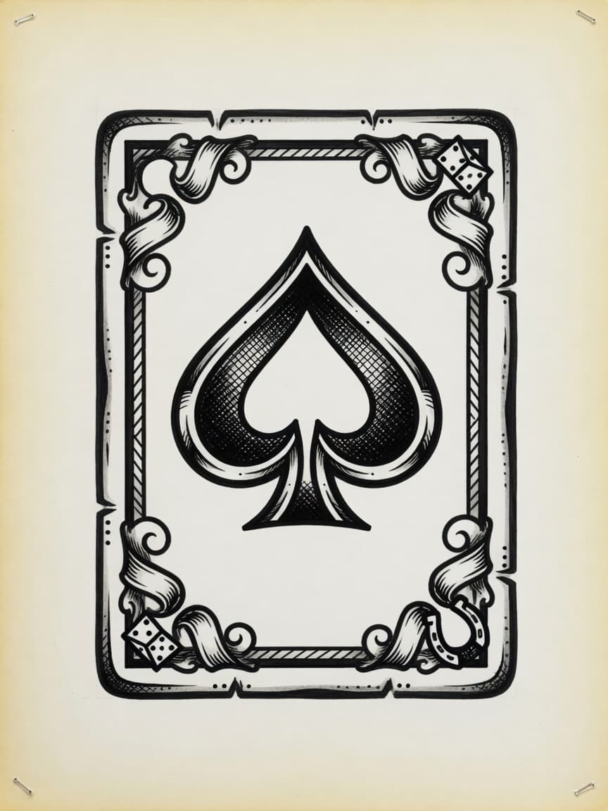 American Traditional Playing Cards tattoo