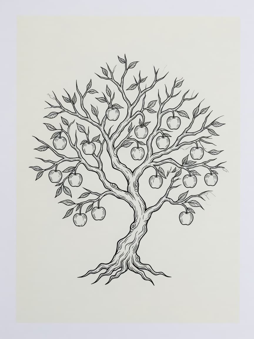 Poison Tree — Fine Line Tattoo Design #3 — Fine Line poison-tree tattoo design