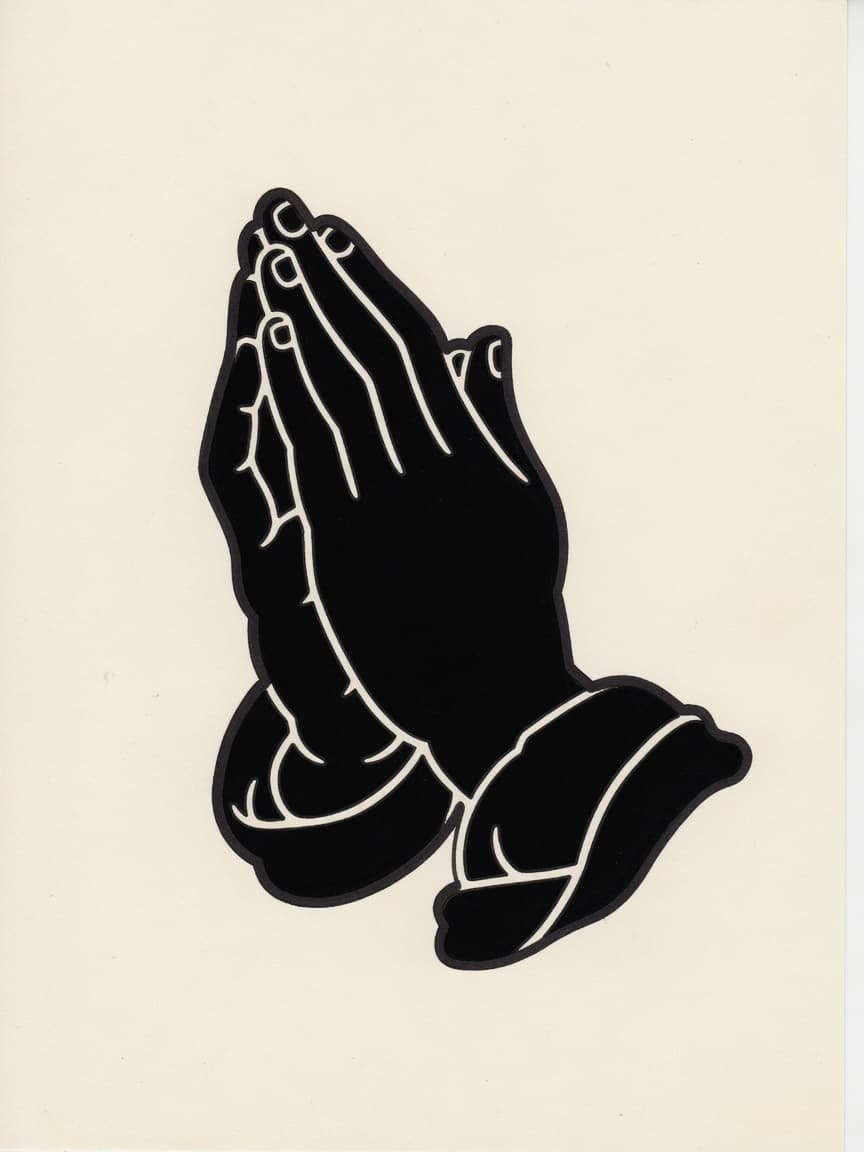 Blackwork Praying Hands tattoo