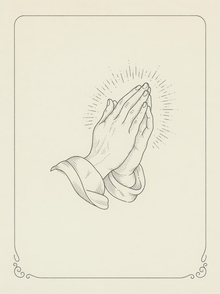 Fine Line Praying Hands tattoo