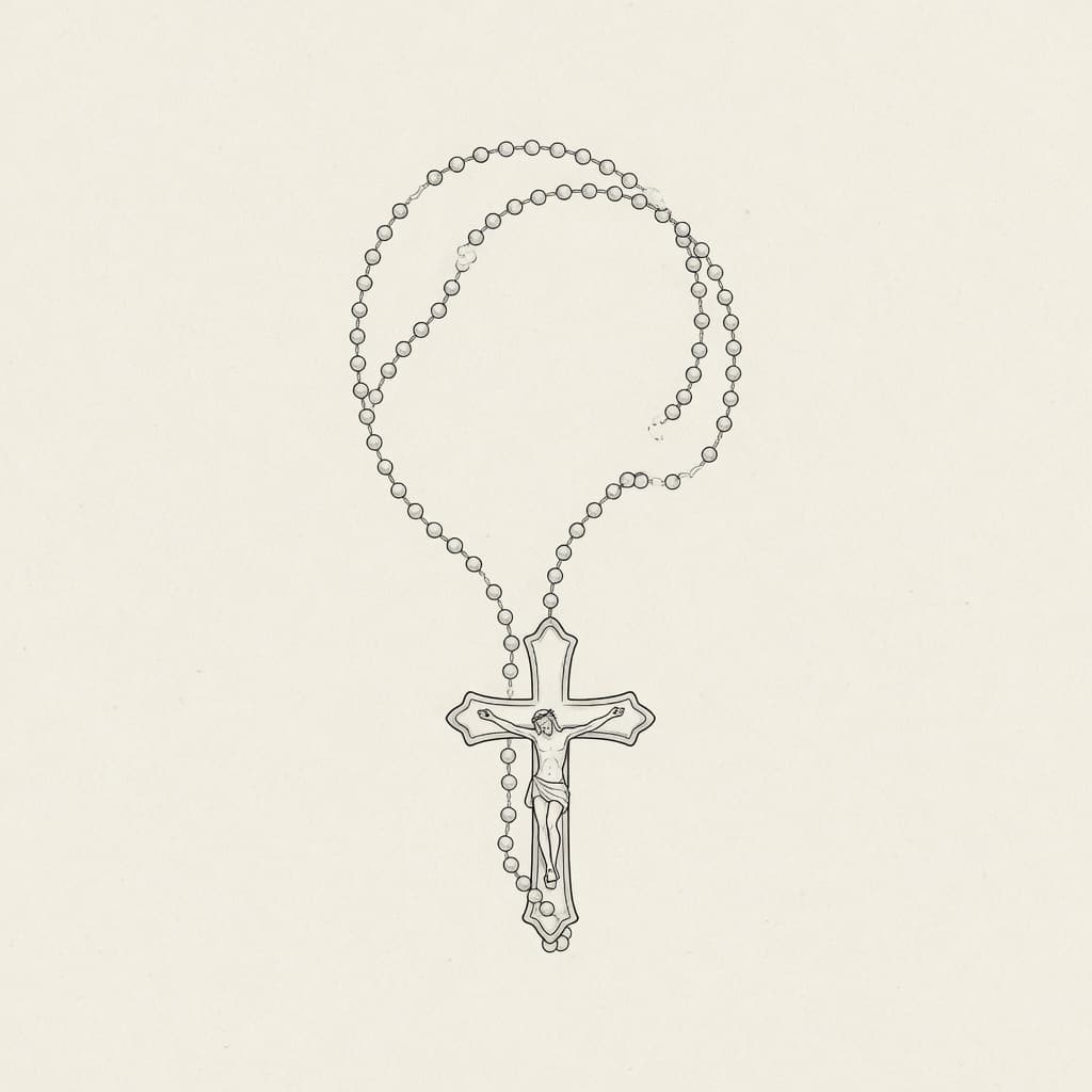 Rosary — Fine Line Tattoo — Fine Line tattoo design for the Forearm