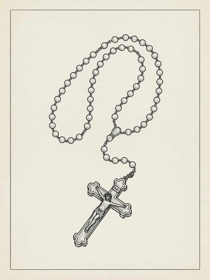 Rosary — Fine Line Tattoo Design #2 — Fine Line tattoo design for the Forearm