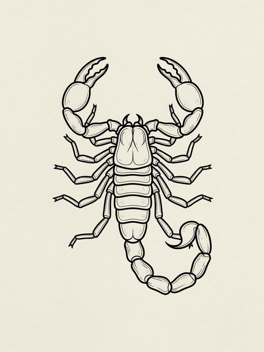 Scorpion — Fine Line Tattoo Design #3 — Fine Line tattoo design for the Upper Arm